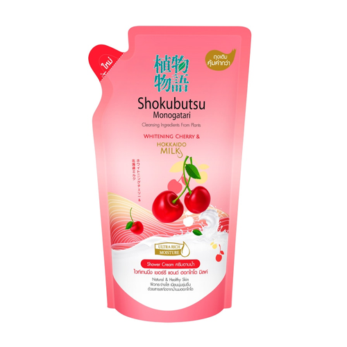 SHOKUBUTSU MONOGATARI Whitening Cherry & Hokkaido Milk Shower Cream Refill