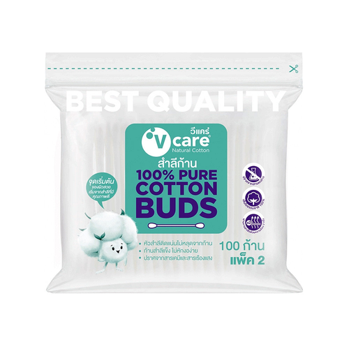 V CARE Natural Cotton Buds ลด 0 