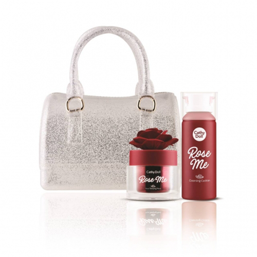 CATHY DOLL Rose Me Cleansing + Sleeping Mask + Mini Jelly Bag Set