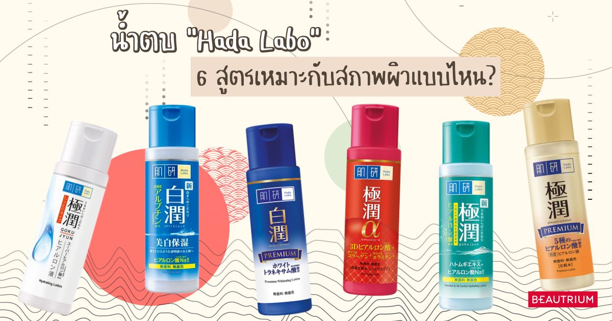 น้ำตบ HADA LABO ทั้ง 6 สูตรเหมาะกับสภาพผิวแบบไหนบ้างนะ?