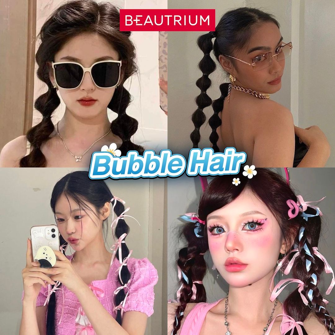 bubble hairstyle for songkran day